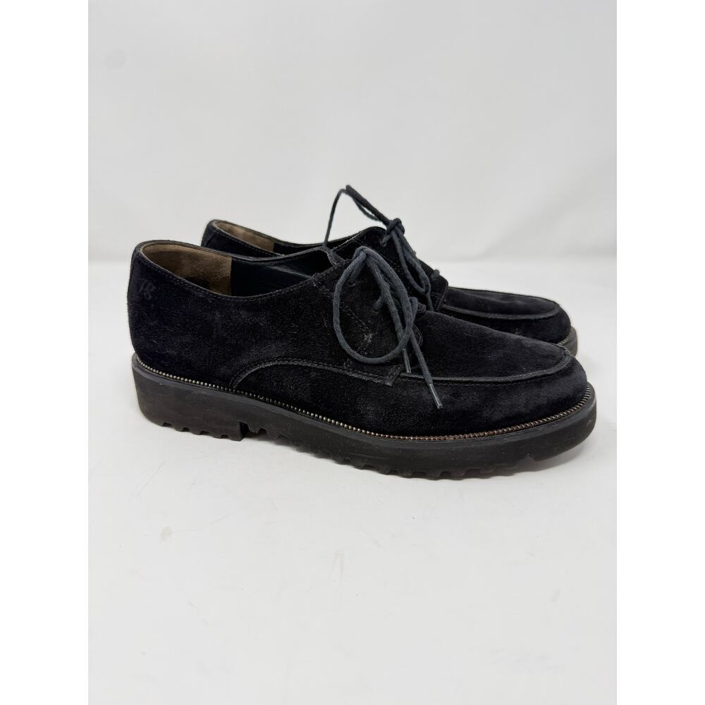 Paul Green Women's Alec Oxford Black Suede Lug Sole Metal Trim UK 4.5 / US 7 EUC - Picture 2 of 9